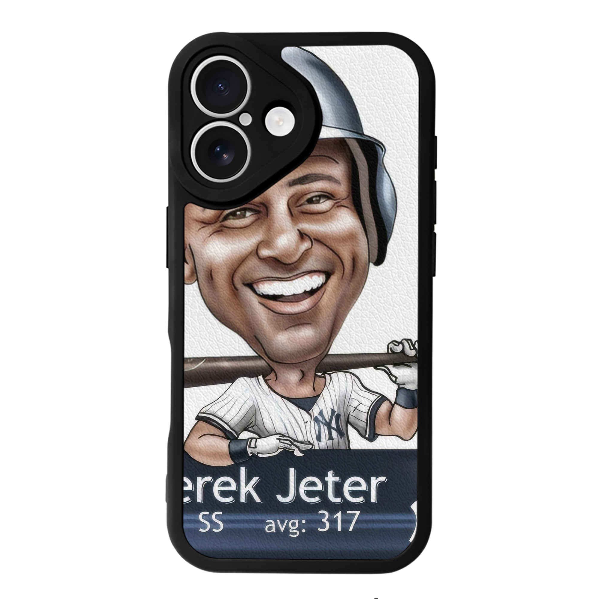 Derek Jeter 18 IPhone 16 Silicone Leather Case – UV Print, Lambskin Texture – Perfect Fit, Wireless Charging Compatible, Scratch Resistant, Precise Cutouts – Stylish Protection For IPhone 16